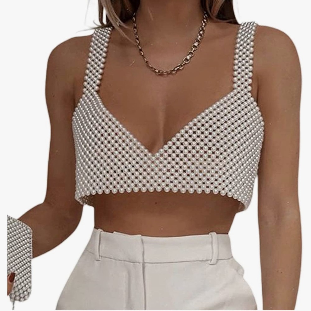 Amazon “pearl beaded cami top”